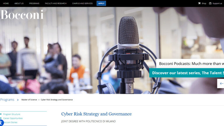 Master Bocconi: Cyber Risk Strategy and Governance