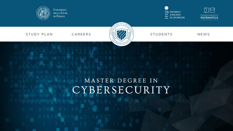 Università di Padova, Master degreee in cybersecurity