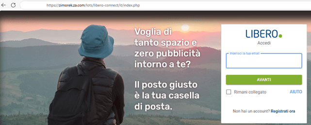 Phishing LiberoMail finta fattura figura 2